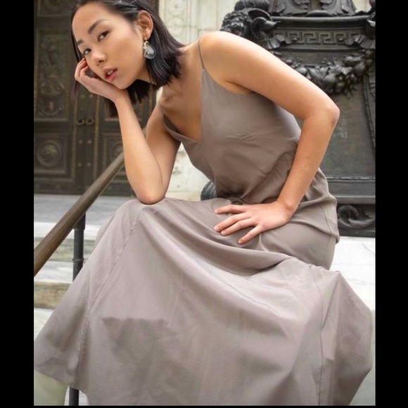 Cos Mulberry Silk Maxi Slip Dress 6 